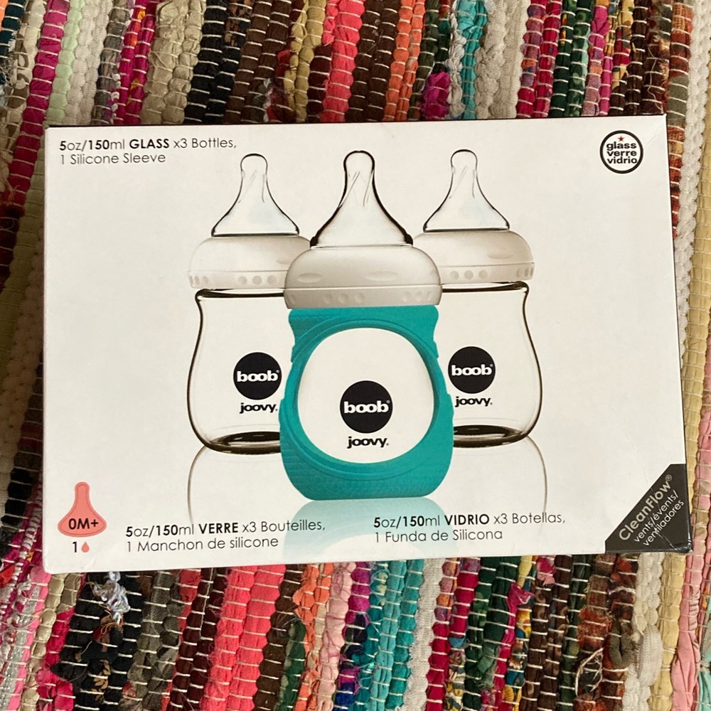 Joovy Boob Glass Baby Bottle with Sleeve - Teal